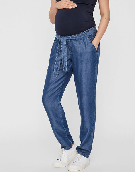 Loose-fitting blue maternity trousers MLLYDIA PANT / 19VW2681N03704