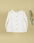 Girls' white flounced collared blouse TOSCANE 19 / 19VU1911N09000