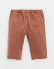 Rust-coloured twill trousers JULIEN 24 / 24VU2013N03408