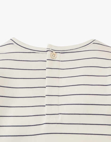Boys' vanilla striped long-sleeve T-shirt AARON 20 / 20VV2311N0F114