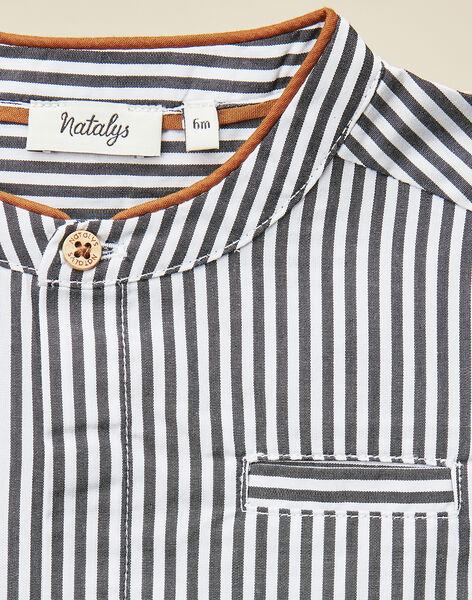 Baby boys' black striped poplin shirt VIGO 19 / 19IU2012N0A090