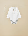 Baby boys' vanilla long-sleeve bodysuit VEASNO 19 / 19IU2011N29114