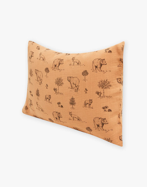 Pattern pillow bear in organic cotton gauze OUREILLER-EL / PTXQ6312N86I821