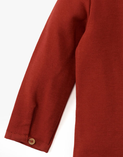 Boys' solid brick red long-sleeved mixed media bodysuit ALMIR 20 / 20VU2014N67506