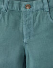 Boys' sage straight-cut Bermuda shorts ALAIN 20 / 20VU2024N02G610