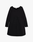 Black fleece dress with pockets PSYCHE-EL / PTXW2615NAS090