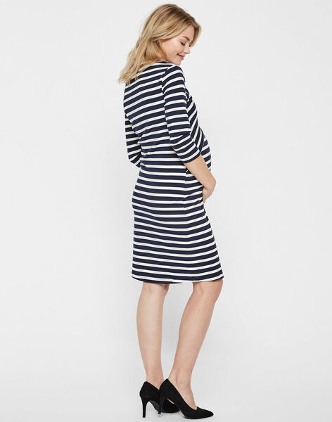 Black and white striped maternity dress MLSELINA DRESS / 19VW2685N18090