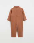 Children's long jumpsuit in rust-coloured twill JORDY 24-K / 24V129211NG6408