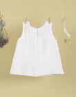 Girls' sleeveless embroidered white blouse TENINE 19 / 19VU1933N09000