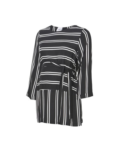 Black and white striped maternity blouse MLEBONY TOP / 19VW2682N09090