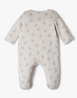 Unisex Pima cotton print sleepsuit in heathered beige ANOREVE 20 / 20PV7311N31A013