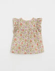 Children's flower print blouse with lurex stripes JANINE 24-K / 24V129112NM4321