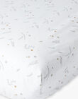 Flower print changing mat cover in white PALMIRA-EL / PTXQ6213N75632
