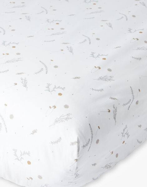 Flower print changing mat cover in white PALMIRA-EL / PTXQ6213N75632