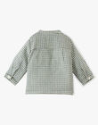 Boys' long-sleeved gingham check shirt in green ALPHA 20 / 20VU2023N0A114