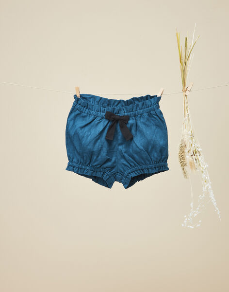 Girls' blue floral cotton shorts VODETTE 19 / 19IV2211N02631
