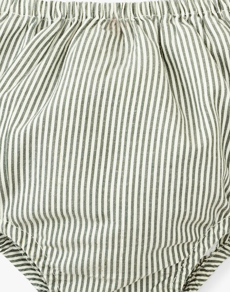 Girls' green-striped dress and bloomers with Lurex detail ANNELOU 20 / 20VU1929N18631