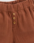 Children's shorts in rust-coloured cotton gauze JOGGY 24-K / 24V129211N02408