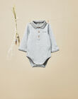 Baby boys' heather gray polo neck bodysuit VALBERT 19 / 19IU2012N29943