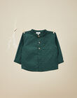 Boys' emerald green cotton shirt VASSILI 19 / 19IU2032N0A608