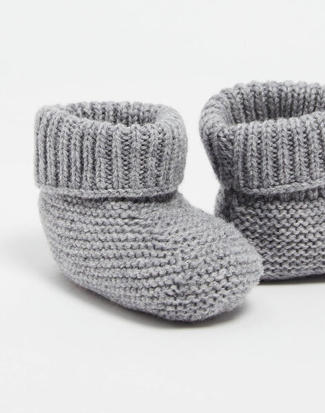 Grey merino wool slippers ICHA GRIS 23 / 23IV7058N48J920