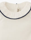 Girls' short-sleeved vanilla bodysuit with collar ALORNA 20 / 20VU1921N29114
