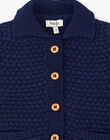 Boys' fancy knit shawl collar cardigan in navy ASIMO 20 / 20VU2012N12705