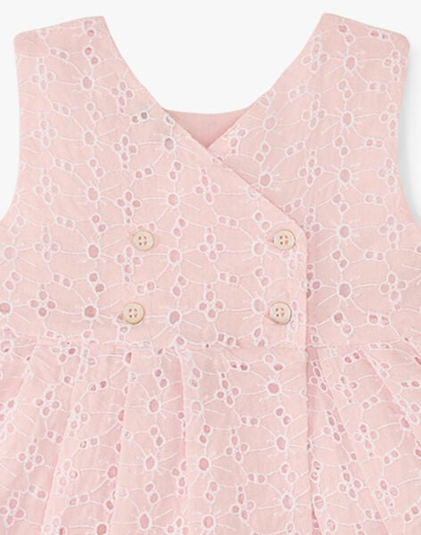 Girls' eyelet dress and bloomers in candy pink AZELIE 20 / 20VU1928N18D310