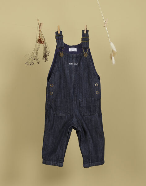 Boys' embroidered petit lion blue jean overalls  TIM 19 / 19VU2021N05704