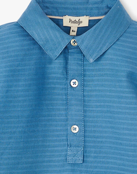Boys' long-sleeved open-necked textured striped shirt ALFONSO 20 / 20VU2026N0A201