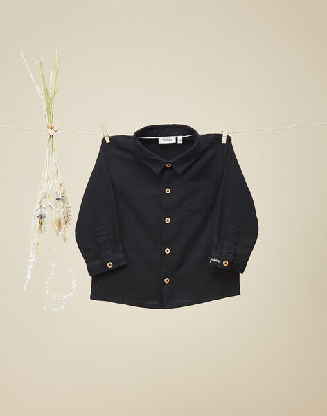 Boys' black flannel shirt VARDA 19 / 19IU2022N0A090