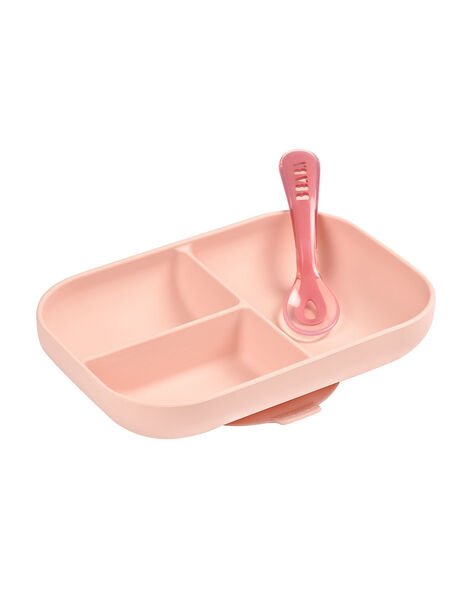 Plate & spoon meal box SET SILI ROSE / 19PRR2005CRE030