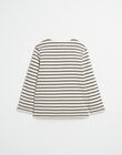 Children's long-sleeved striped embroidered T-shirt IERGUS 23-K / 23I129254N0F009