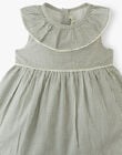 Girls' green-striped dress with Lurex detail and attached bloomers ANNABELLE 20 / 20VV2212N18631