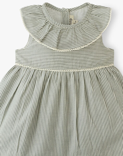 Girls' green-striped dress with Lurex detail and attached bloomers ANNABELLE 20 / 20VV2212N18631