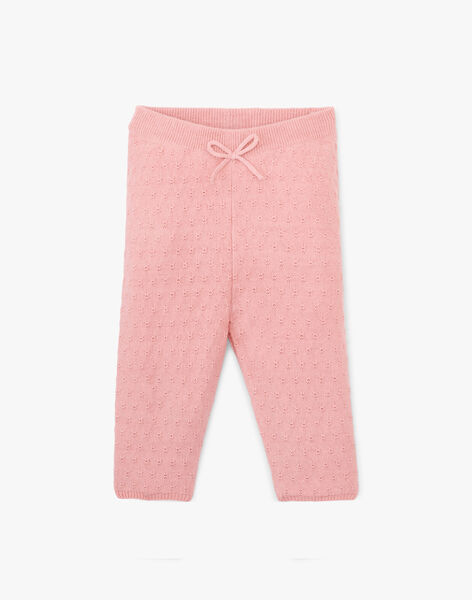 Cotton cashmere knit leggings in baby pink ANELMIE 20 / 20VU1912N3AD329