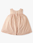 Smocked dress and bloomers with copper Lurex stripes AUBELLE 20 / 20VU1923N18307