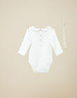 Girls' vanilla long-sleeve bodysuit with Peter Pan collar VINAILA 19 / 19IV2211N29114
