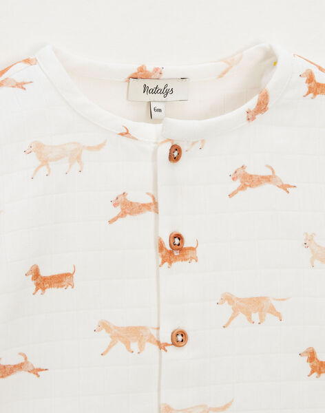 Dogs printed cotton gauze shirt JULIUS 24 / 24VU2013NM1005
