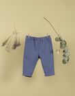 Blue trousers in cotton and linen for boys THETIS 19 / 19VU2031N03208