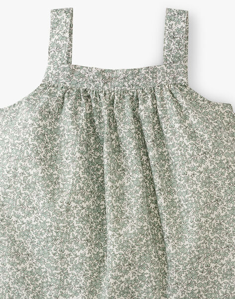 Girls' green Liberty floral fabric dress ADRIANE 20 / 20VV2213N18602