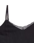 Black camisole with lace trim straps MORPHEE BLACK-E / PTXW2613NAQ090