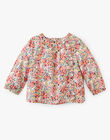 Girls' vanilla floral fabric cotton blouse ALALOU 20 / 20VU1917N09114