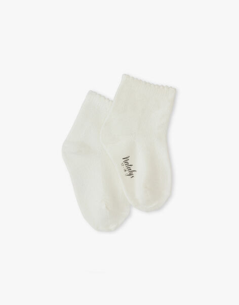Girls' socks in vanilla ANDRINE-EL / PTXU6012N47114