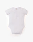 Plain white embroidered bodysuit with short sleeves for boys ARTAGNAN-EL / PTXV2313N29000