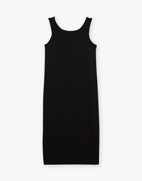 Organic cotton black tank top dress THEIA BLACK-EL / PTXW2612NAS090