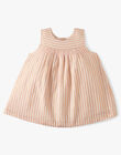 Smocked dress and bloomers with copper Lurex stripes AUBELLE 20 / 20VU1923N18307