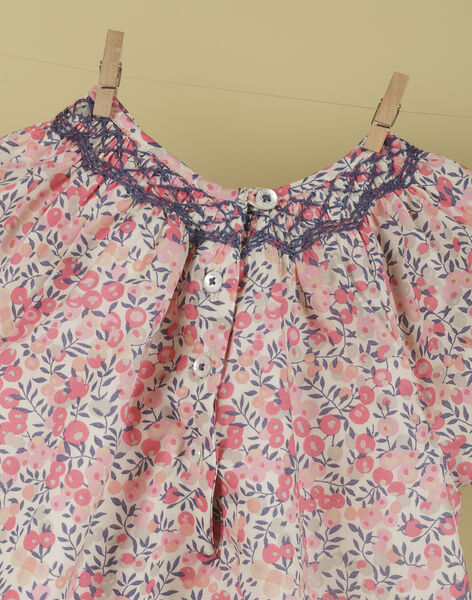 Girls' pink and vanilla Liberty dress and bloomer TIKA 19 / 19VU193AN18114