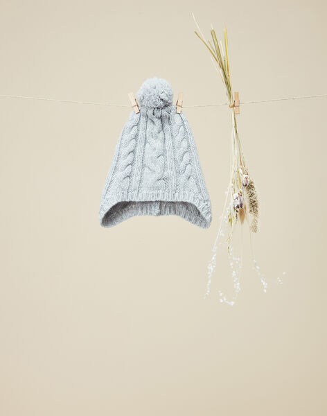 Boys' heather gray knit bonnet VARAM 19 / 19IU6131N49943
