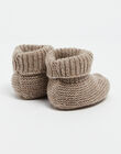 Brown merino wool slippers ICHA MOKA 23 / 23IV7057N48I816